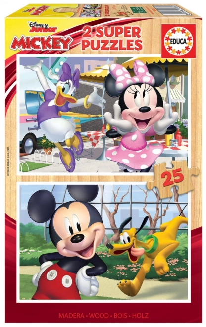 Drevené puzzle Mickey a priatelia 2x25 dielikov