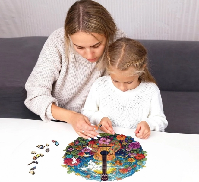 Drevené puzzle Gitara 200 dielikov