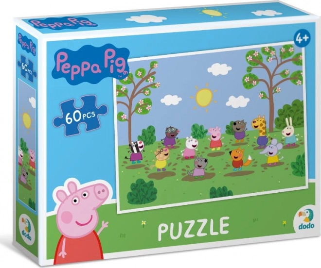 Puzzle Prasiatko Peppa: Zábava na slniečku 60 dielikov