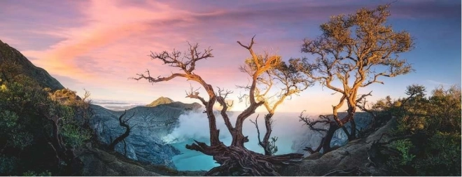 Panoramatické puzzle Sirnaté jazero na hore Ijen, Jáva 1000 dielikov