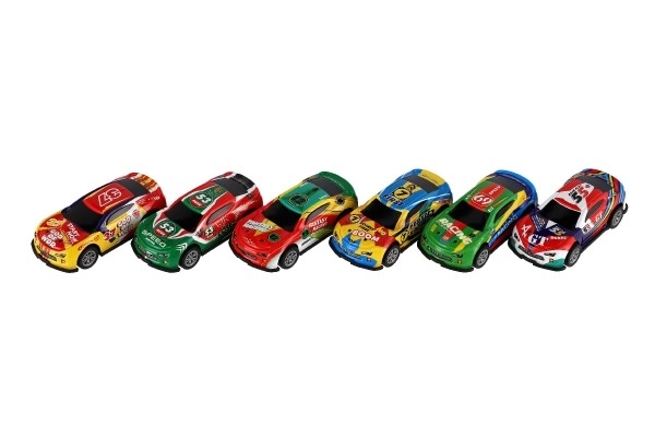 Set závodných áut 6ks kov/plast 7cm na spätné natiahnutie