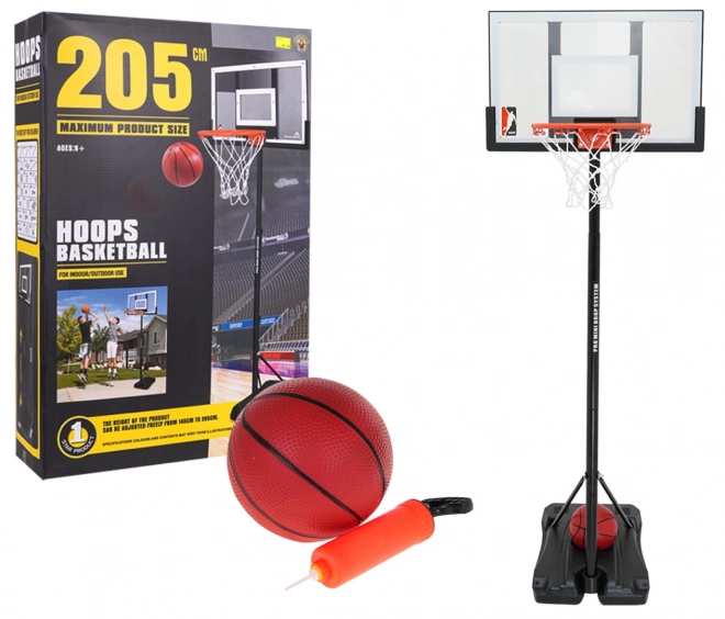 Basketbalový set s nastaviteľnou výškou 205 cm