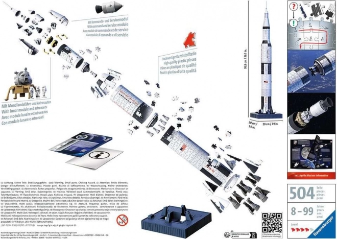 Ravensburger 3D Puzzle Vesmírna Raketa Saturn V