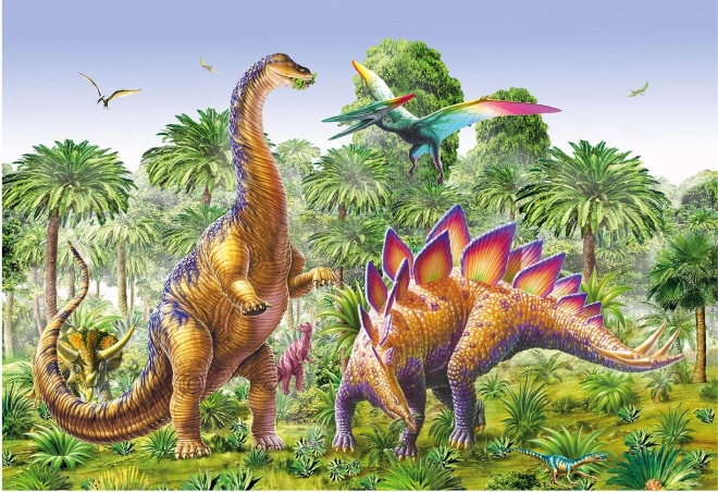 Puzzle Súboj dinosaurov 2x48 dielikov