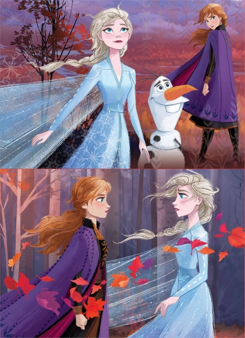 Drevené puzzle Frozen 2, 2x25 dielikov