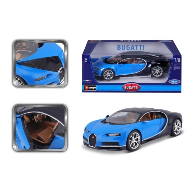 Kovové autíčko Bugatti Chiron modré/tmavo modré