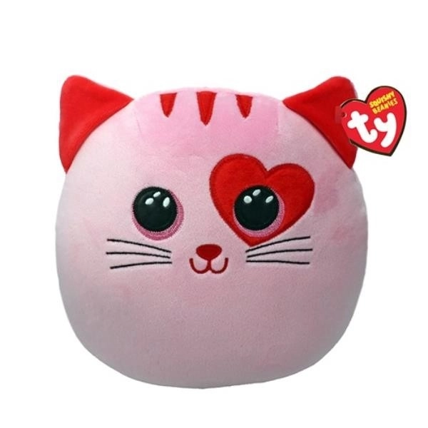 Plyšová hračka TY Squishy ružová mačka 22 cm