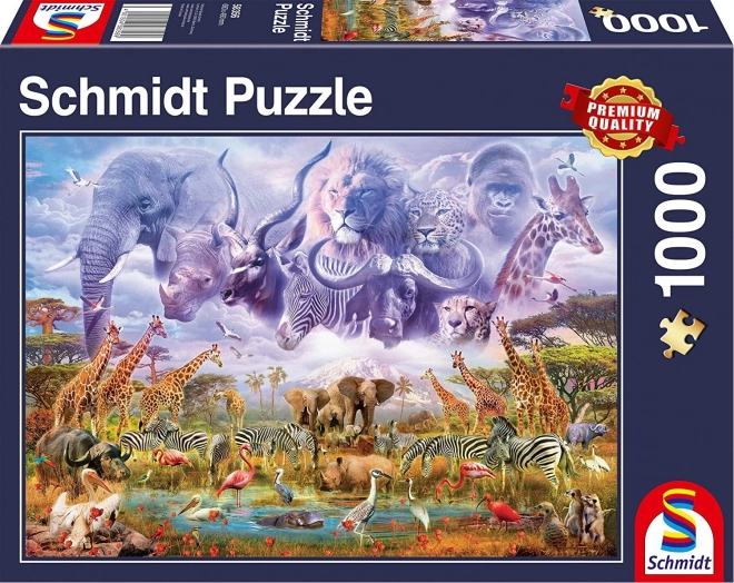 Schmidt Puzzle Zvieratá pri napájadle 1000 dielikov