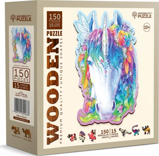 Štýlový Jednorožec Drevené Puzzle