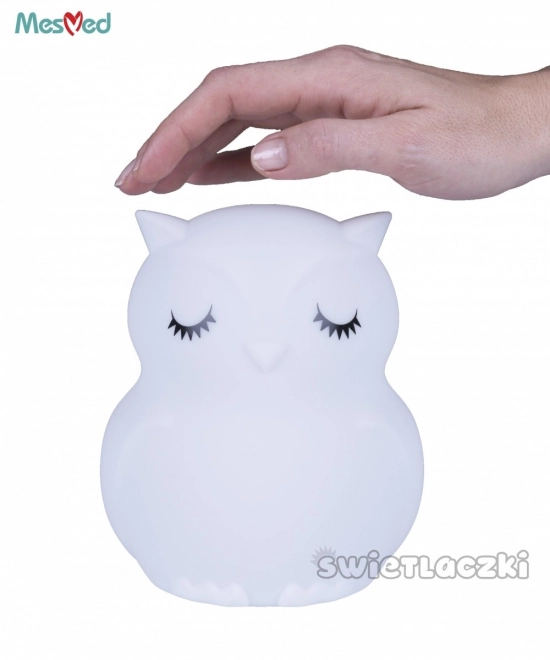 Silikónová nočná lampa MesMed s LED, Sovička s diaľkovým ovládačom