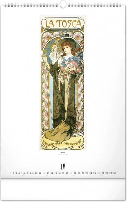 Nástenný kalendár Alfons Mucha 2026