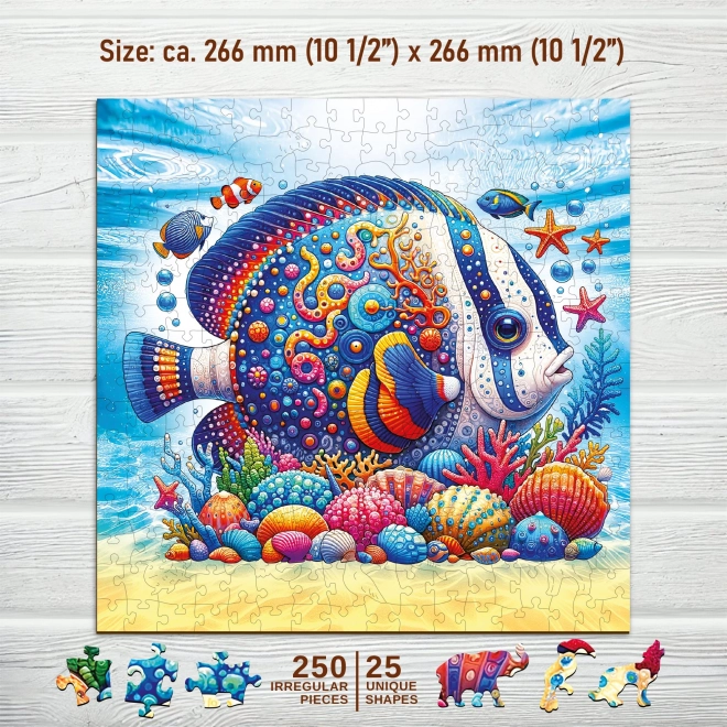 Drevené puzzle exotická ryba 250 dielikov