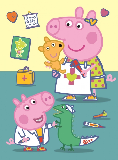 Puzzle Prasiatko Peppa: Zdravotná prehliadka 20 dielikov