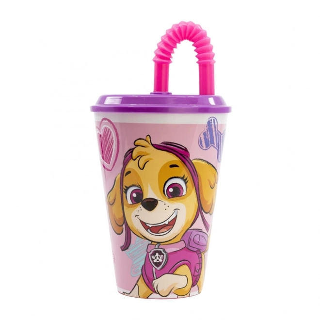 Detský hrnček s brčekom Paw Patrol Skye