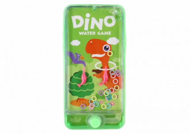 Vodná hra zručnosti - dinosaurus telefón konzola zelená