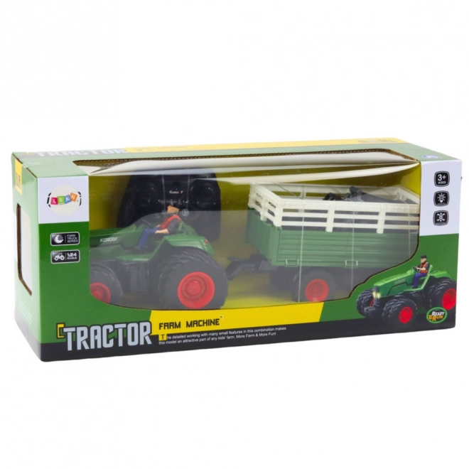 Zábavný zberateľský RC traktor s prívesom a vidlicami