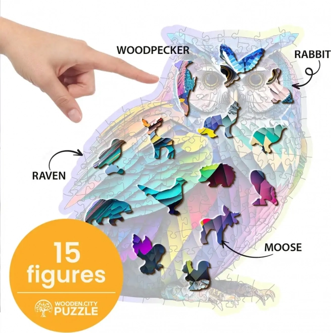 Drevené puzzle Moderná sova 150 dielikov