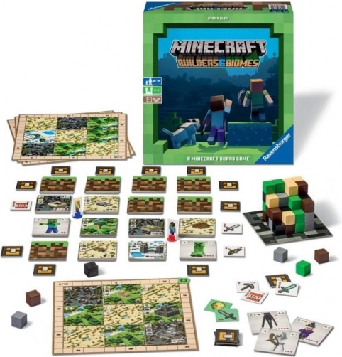 Stolová hra Minecraft Ravensburger: Stavitelia a Biomy