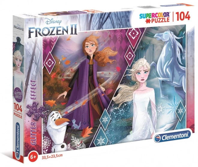 Třpytivé puzzle Ledové kráľovstvo 2: Anna a Elsa 104 dielikov