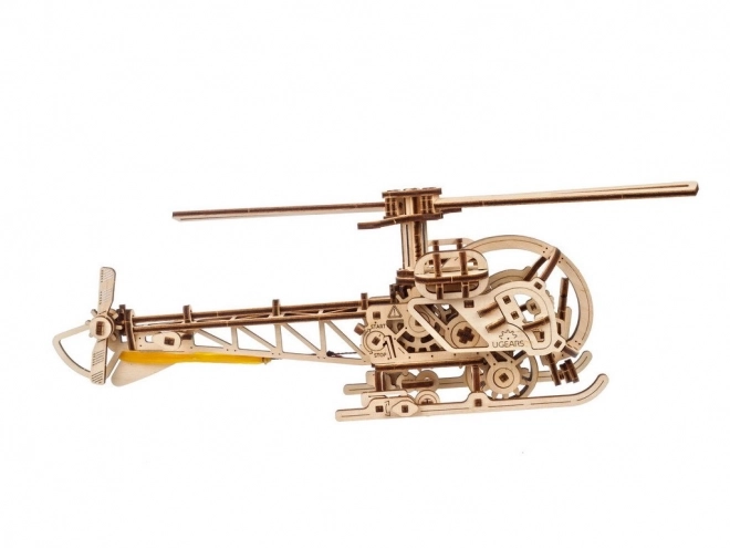 Ugears 3D Drevená mechanická skladačka Mini Helikoptéra