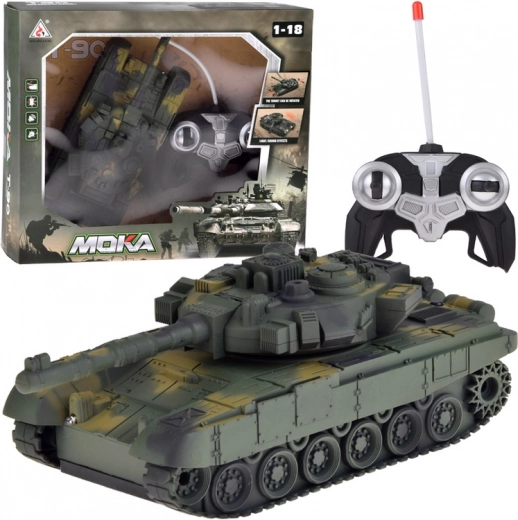 RC tank s otočnou vežou, svetlami a realistickými zvukmi