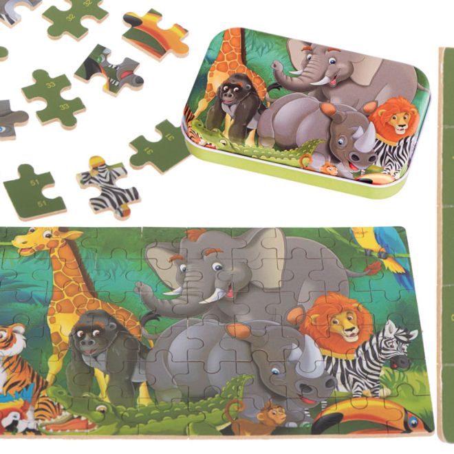 Detské puzzle s číslami - safari zvieratká