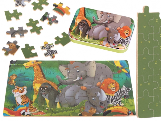 Detské puzzle s číslami - safari zvieratká