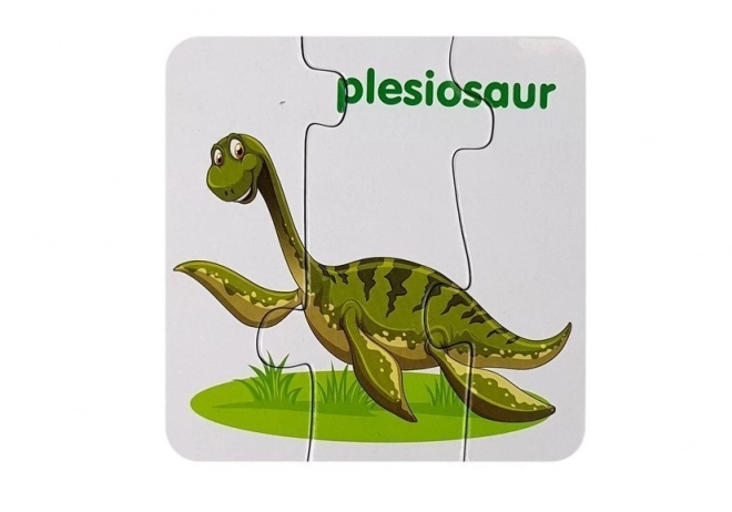 Edukativne puzzle s dinosaurami v angličtine