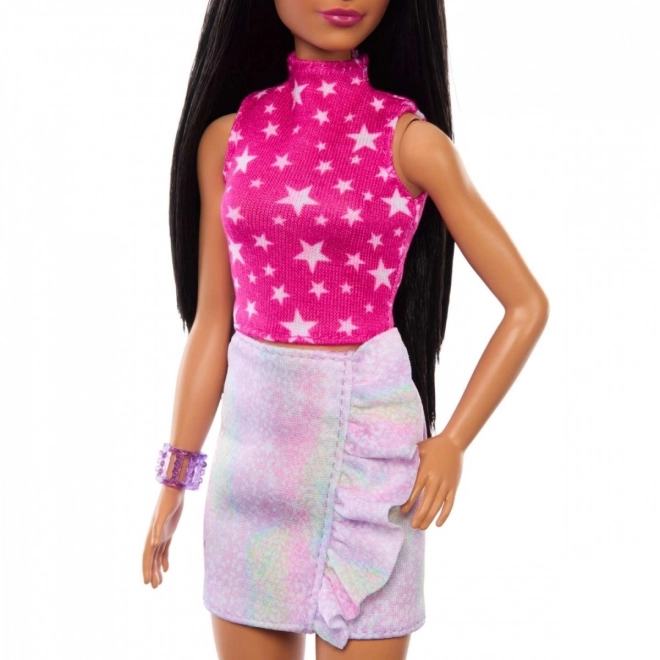 Barbie Fashionistas Bábika Rúžové Tričko so Hviezdičkami