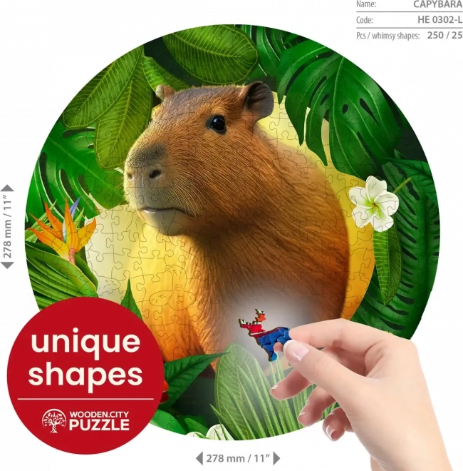 Drevené puzzle kapybara 250 dielikov