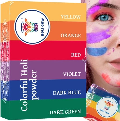Farebný prášok Holi – sada 6×100 g