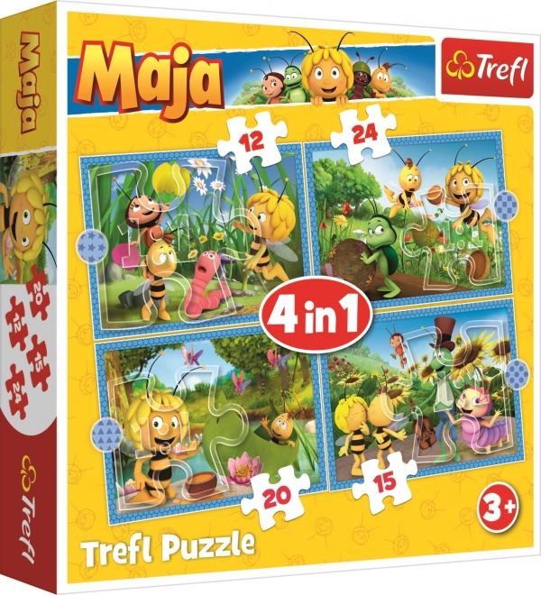 Puzzle Včielka Maja: Dobrodružstvá 4v1