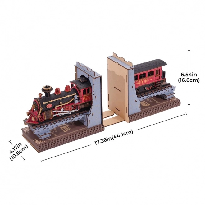 RoboTime 3D skladačka zarážka na knihy historický parný vlak