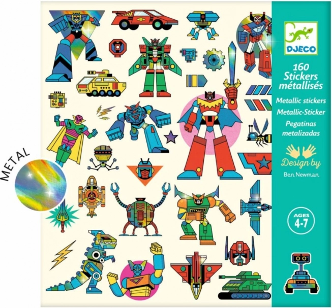 DJECO Kovové Nálepky Roboti