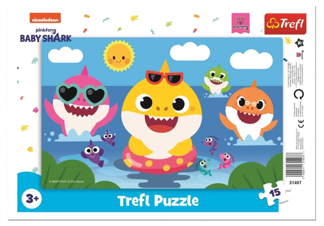 Puzzle Baby Shark: Veselí Žraloci 15 Dielikov