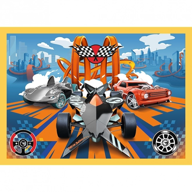 Puzzle 4v1 Hot Wheels vozidlá