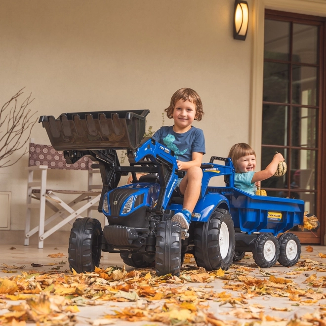Traktor New Holland s prívesom modrý pre deti od 3 rokov