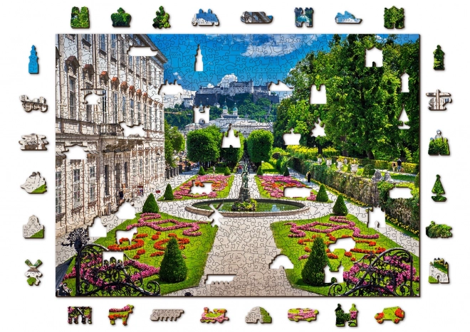 Drevené puzzle Palác Mirabell a Salzburský hrad 2v1