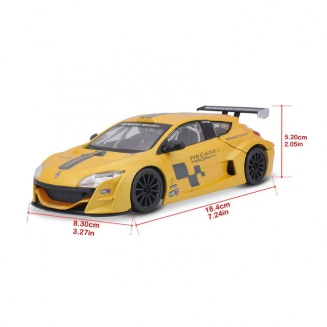 Bburago model Renault Mégane Trophy 1:24 Metalická žltá 18-22115