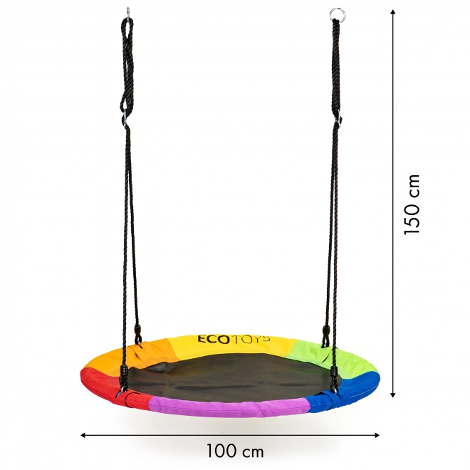 Záhradná hojdačka bocianie hniezdo 100 cm ECOTOYS viacfarebná