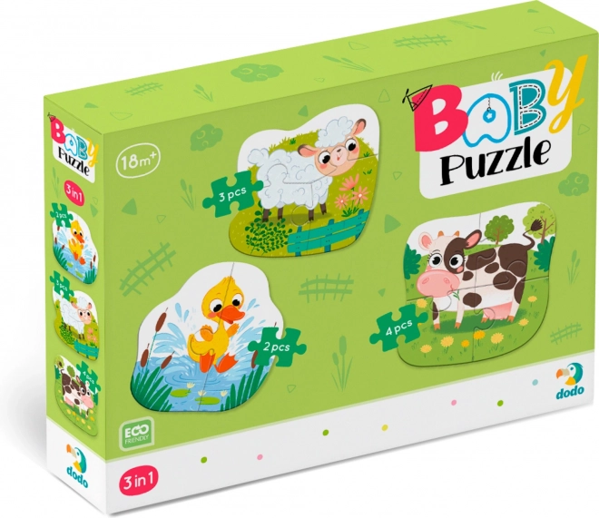 Dodo Baby puzzle Zvieratká zo statku 3v1