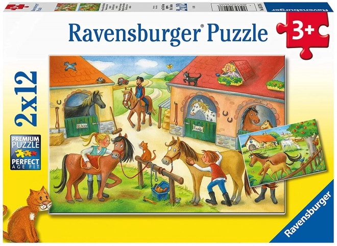 Puzzle Prázdniny na statku s koňmi