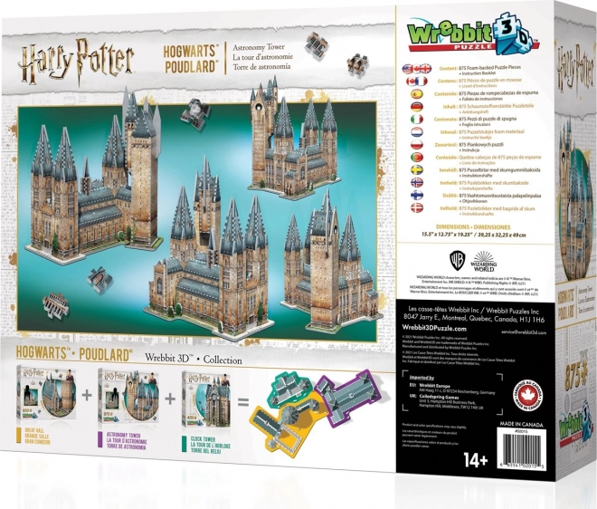 Wrebbit 3D Puzzle Harry Potter: Astronomická Veža Bradavice 875 Dielikov