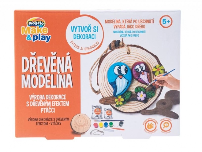 Modelína z dreva - vtáčiky