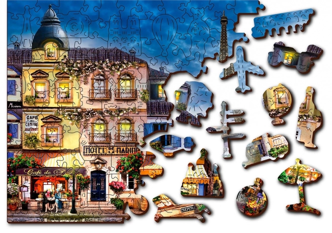 Drevené puzzle raňajky v Paríži 2v1