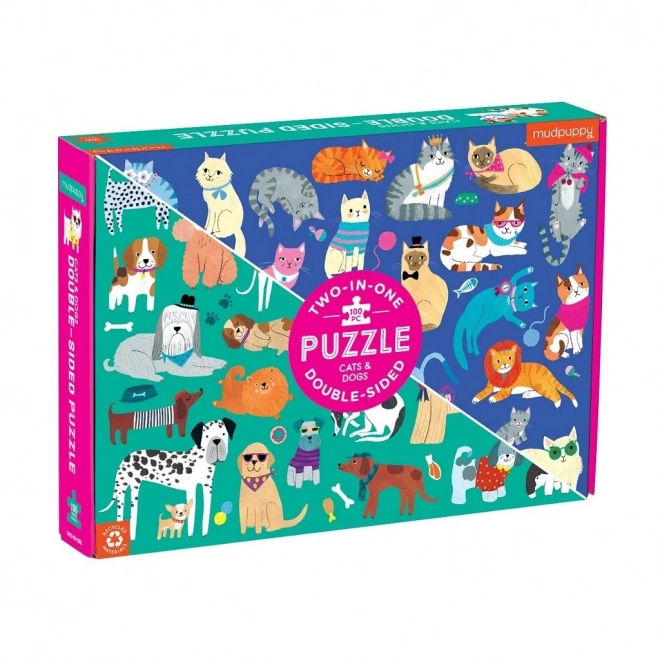 Obojstranné Puzzle Psi a Mačky