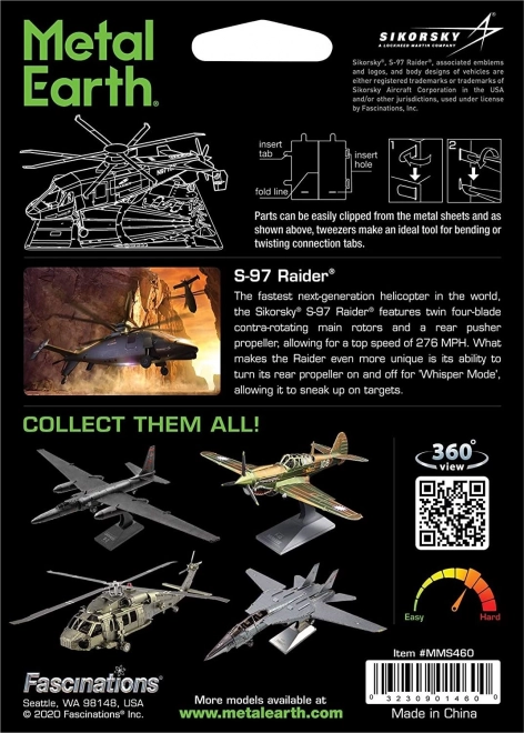 Metal Earth 3D puzzle vrtuľník S-97 Raider