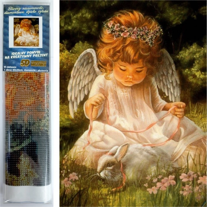 diamantové maľovanie anjelik 30 × 40 cm