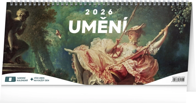Stolový kalendár Umenie 2026 – 14-dňový