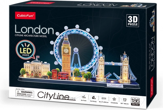 Svieťacie 3D puzzle CityLine panoráma Londýn 186 dielikov